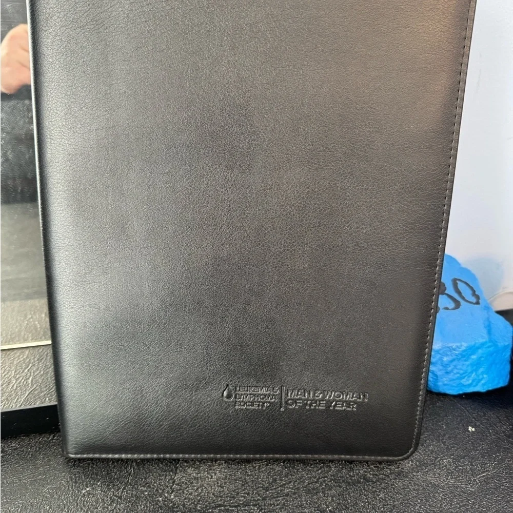 Black Leather Work or Resume Portfolio with LLS Insignia. Never used.